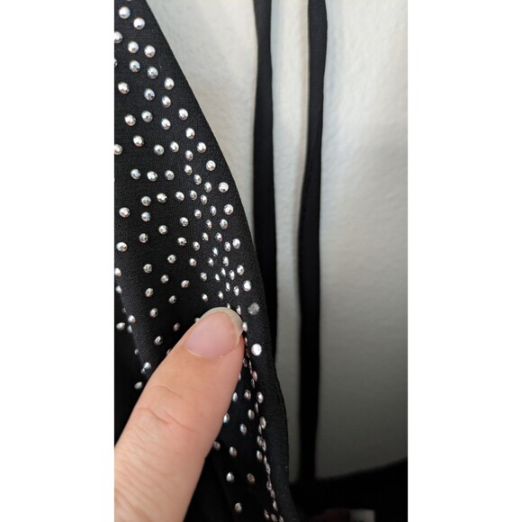 Vintage Ruby Rox Dress Y2K Fairy Grunge 90s Black Halter Rhinestone Ruched Small - Picture 5 of 13